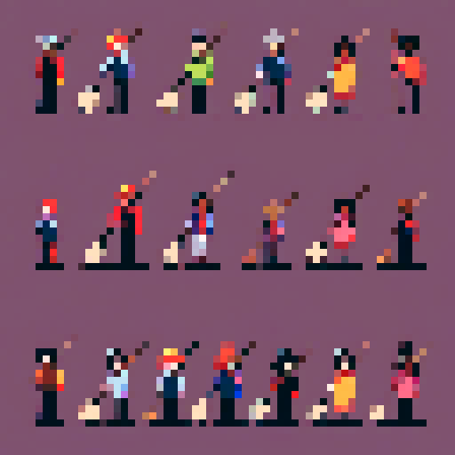 family of people of different races. they are holding broomsticks