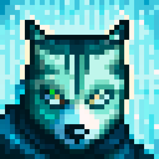 wolf avatar, portrait, glowing eyes