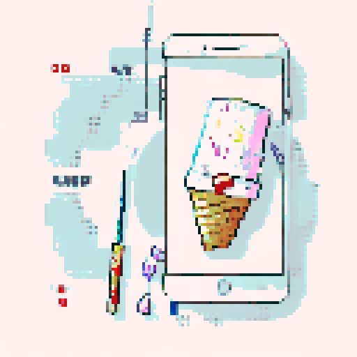 Ice cream cone with a happy face