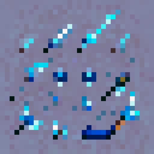 A blue fire sword
