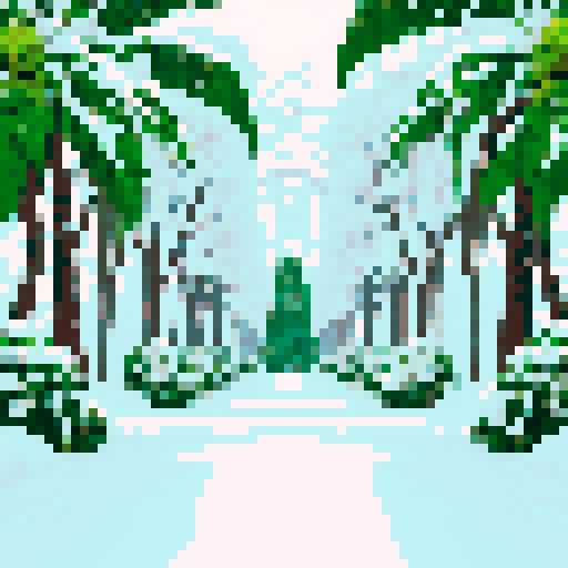 Snow covered jungle, lots of jungle trees, vines 