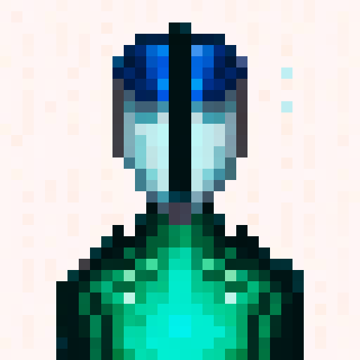 armor, metallic, detailed, shiny, futuristic, fantasy, knight, protective, engraved, intricate, gold accents, gemstones, ornate, helmet, visor, reflection, shield, sword, gauntlets, boots, chainmail, leather straps, rivets, battle-worn, battle scars, weathered, worn, battle-ready, power, strength, intimidation, aura, epic, heroic, iconic, pixelated, 32x32 pixels, vibrant colors, high contrast, pixel art, sRGB, skillful brush strokes, close-up, intense, focused, determined, portrait