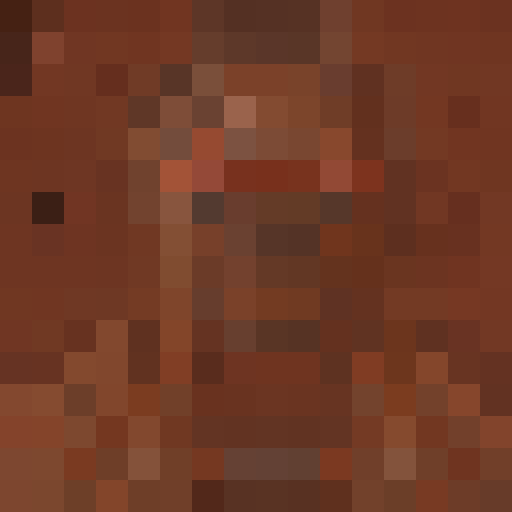 Dirt tile, pixelated, depicting a 16x16 portrait of textured brown soil, grayscale