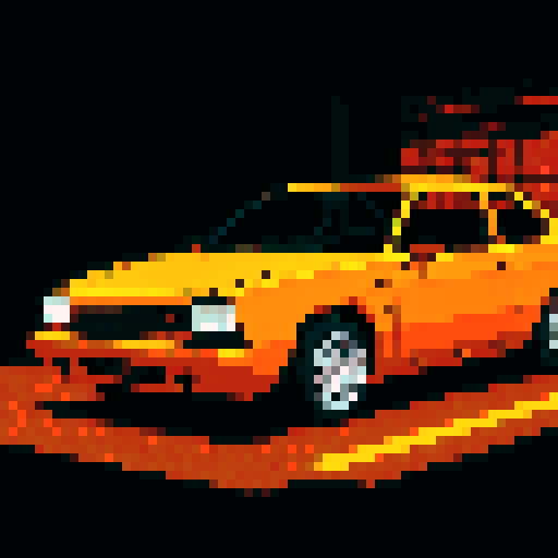 Orange dodge neon wrecked.