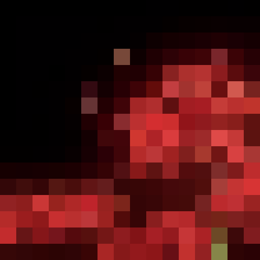 red spider lily, rendered in a 16x16 pixel portrait style