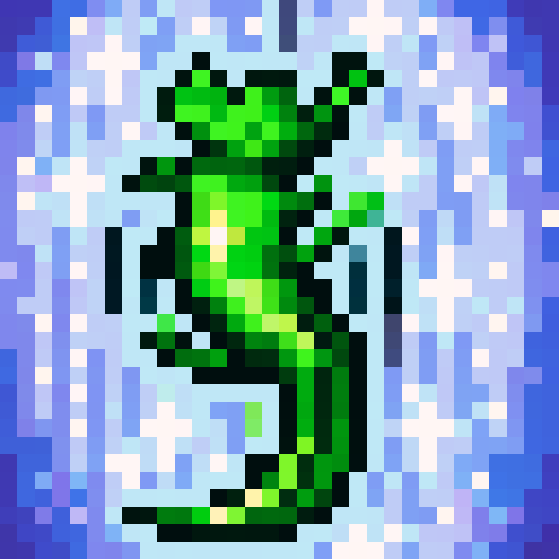 Lizard with vibrant green scales, cute vibe