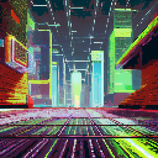 A futuristic holodeck battleground with a flat, glowing grid floor in black and neon yellow, tilted upward for depth. The bottom-left is clear for a player's view, while the middle-right features subtle holographic projections and faint shimmering effects. The background has sleek metallic walls and glowing panels, creating a high-tech simulation chamber that's clean and functional.