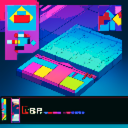 A logotype for a puzzle game named Chroma Grid, using 16 colors.