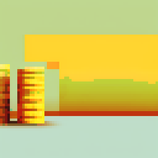 Pixelated stacks of colorful Indian rupee notes, scattered on a vibrant background of glittering cash, waiting to be collected.