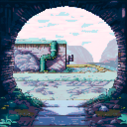 concrete, dusk, cracked, grafitti, moss, tunnel, pipes, dreams