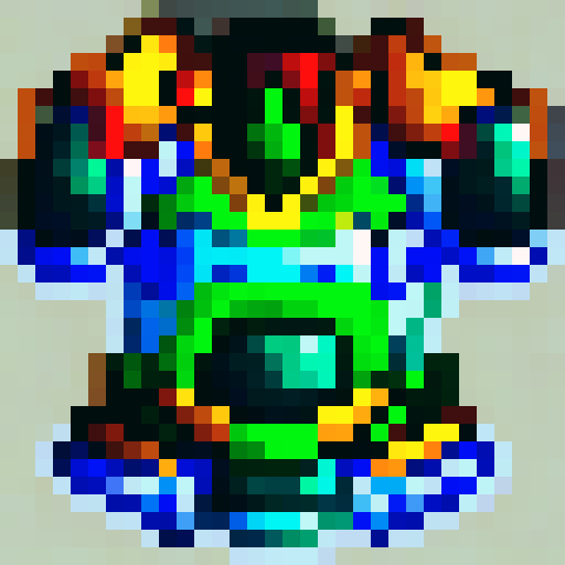 rainbow colored armor