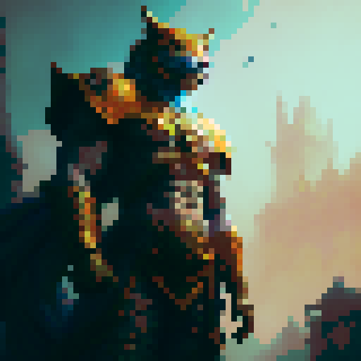 Tiger-masked wrestler flexing bulging muscles in front of a medieval castle, with a fiery dragon looming in the background, all in the style of a high-fantasy RPG