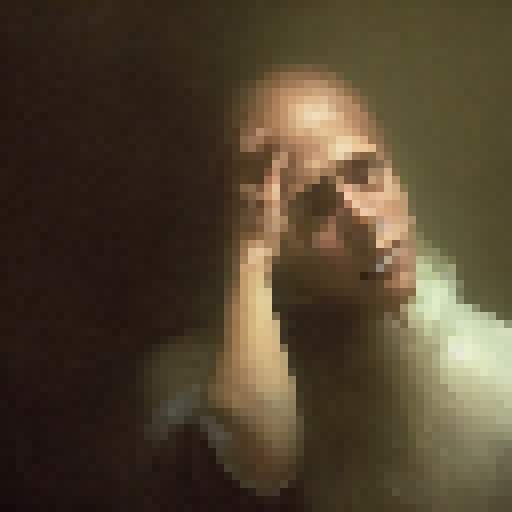 a young scary frightened man stuck between predators