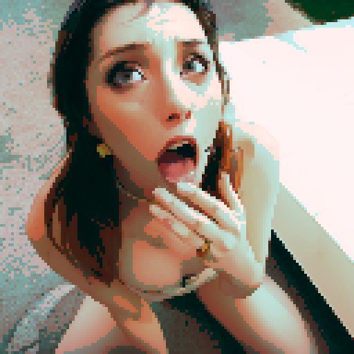 sexy woman open mouth cum on face