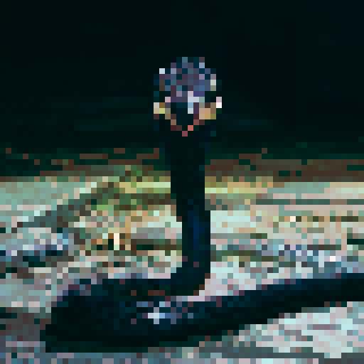 Cobra snake, night time, dark background