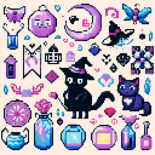 whimsical witchy motifs