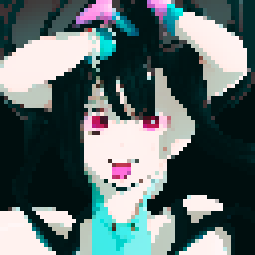 Anime succubus, open toe heels, turquoise painted nails, shoes dangling off feet.