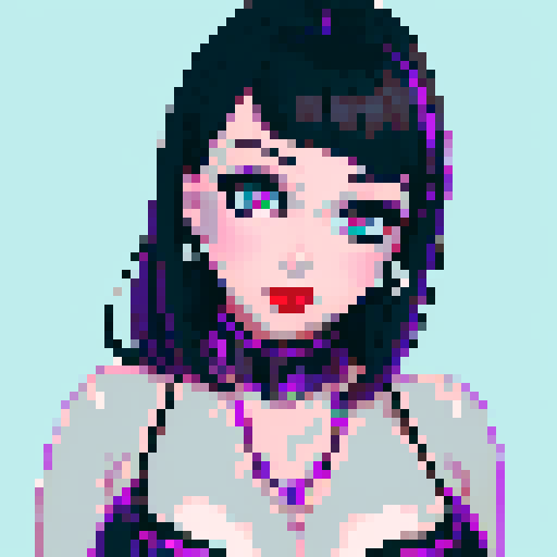 curvy, cute, goth girl,  black hair, purple eyeshadow, red lipstick. wearing bikini. glamour shot. 