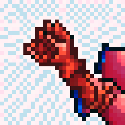 32x32 pixel game icon showcases a close-up, high-saturation portrait of a skilled character with dynamic shading and bold outlines, rendered in sRGB for a skillfully vibrant and impactful visual.