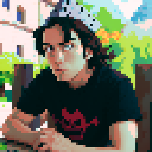 Keep the face, dungeon and dragons player roling dice, pixel art 