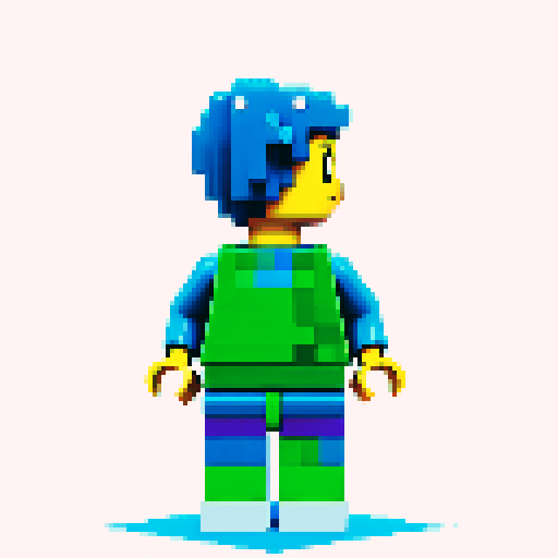 rainbow color lego pixel, vibrant colors, blocky shapes, small plastic bricks, isometric perspective, retro video game, low resolution, 8-bit graphics, sharp edges, square grid, limited color palette, nostalgic feel, brick-built characters, iconic lego logo, digital recreation, detailed textures, crisp lines, simplified forms, nostalgic gaming vibes