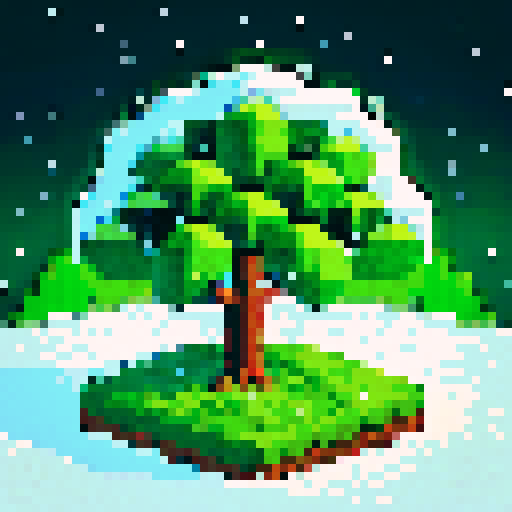 green grain tree with snow