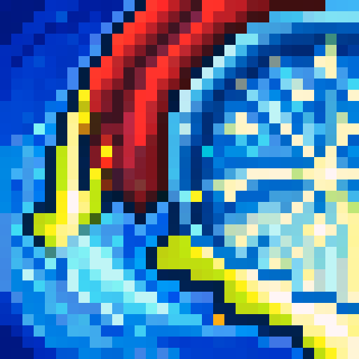 mortgage monte carlo simulator, game icon, 32x32 pixel art, sRGB, skill art, close up, portrait, vibrant colors, pixelated details, confident expression, calculator motif