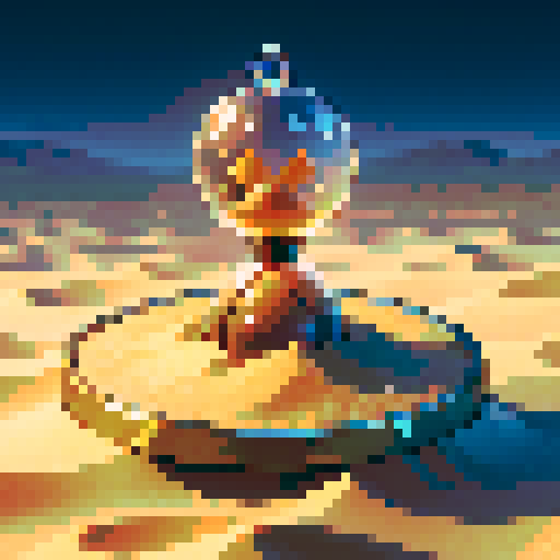 hourglass, sand flowing, retro colors, intricate details, transparent glass, shiny sand particles, modern design