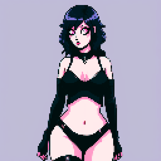 busty goth, nude curvy goth, cute goth woman, with black hair, nude breast, beauty photo, glamour shot, avatar portrait