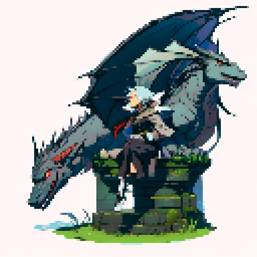 a grey dragon sitting on the ground, wings stretched up