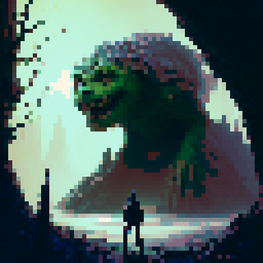  

        "Hulking, green-skinned troll with beady red eyes standing guard in front of a twisted, gnarled tree with ominous roots and branches looming over the foreground, while a dark, misty forest shrouds the background in mystery and danger, all in the style of a classic fantasy RPG"