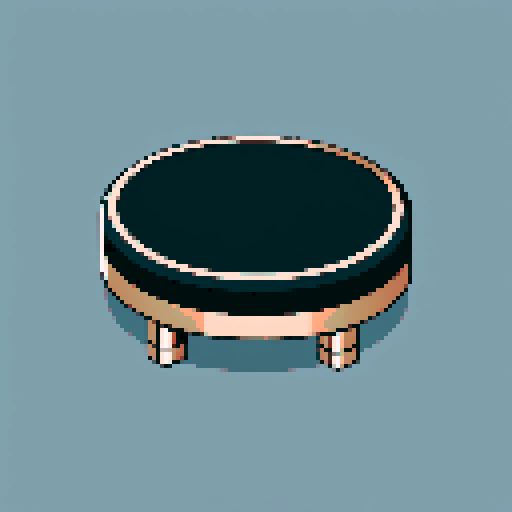 I want a horizontally wide circular copper platform. I want this object usable an asset in a videogame, meaning only one object per image, outlined with a strong black stroke, on a solid-color background. 
