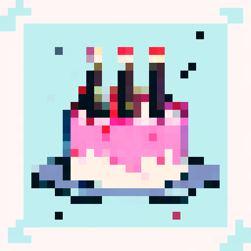 Vanilla cake with red cherries on top, doubled tiered, on a plate, pastel colors