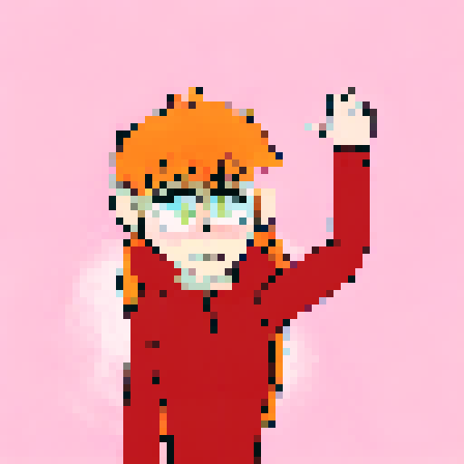 Girl with long orange hair and a red jacket