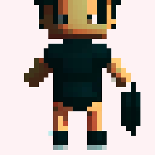 The back of a streeth fighter in a black shirt an black shorts. strong wide boddy, short arms, short legs