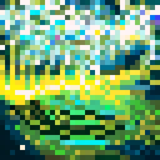 Electric branches crackling with energy, glowing neon green against a midnight blue background, set in a circular game icon, rendered in skillful 32x32 pixel art with a close-up portrait focus