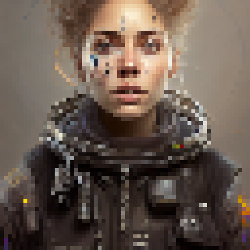 Portrait, street art, couleur