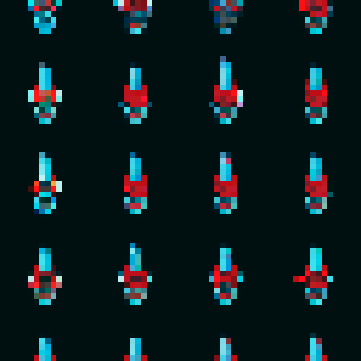 Dark enemy space ship sprite sheet