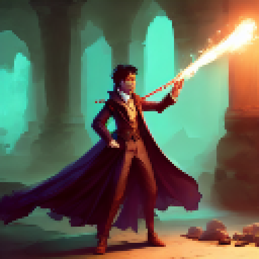 a magician with a magic wand