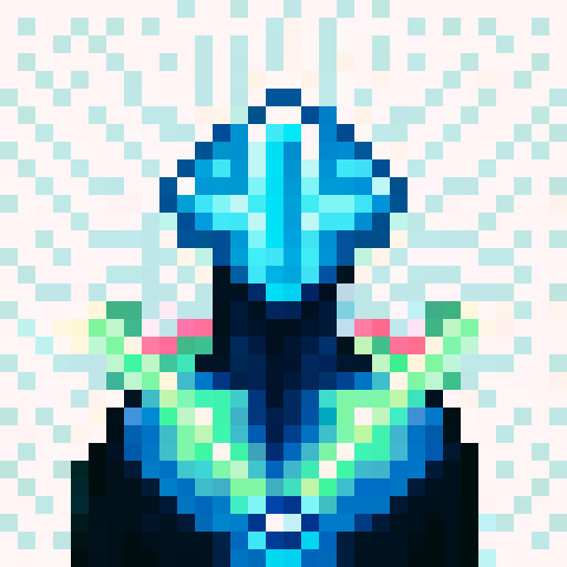 cyborg with laser beam weapon fixed on his shoulder, game icon, 32x32 pixel art, sRGB, skill art, close up, portrait