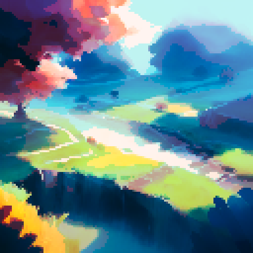 cloudy, golden sunset sky, vibrant hues, textured brushstrokes, dreamlike quality, landscape portrait