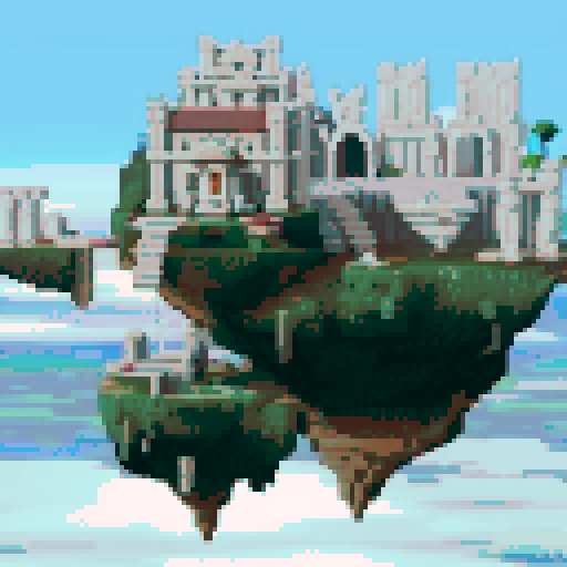 Floating island temple