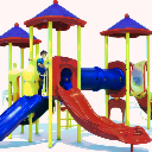 sideview of play ground equipment with NO BACKGROUND