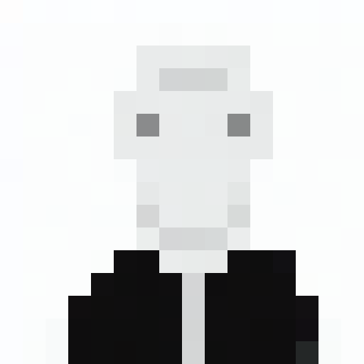 suit, tailored, black and white, sleek, minimalist, sharp lines, crisp edges, high contrast, iconic silhouette, 16x16 pixels, pixel art, close up, detailed stitching, button details, textured fabric, monochrome palette, bold shadows, small details, portrait, elegant, refined, timeless