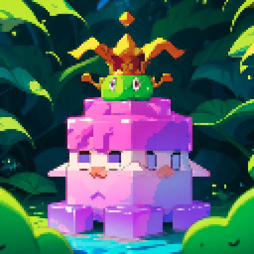 Slime cube wearing crown