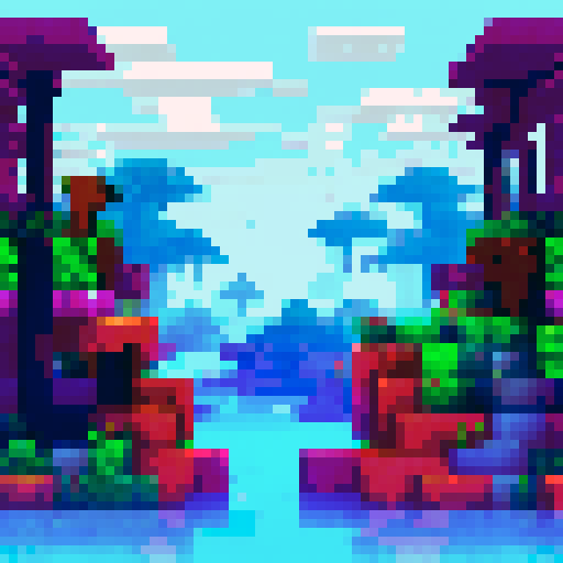 minecraft-themed, underwater, cave dungeon, gray, blue, green colors, sRGB, pixel art, background, landscape