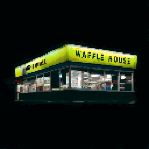 Waffle House on a black background