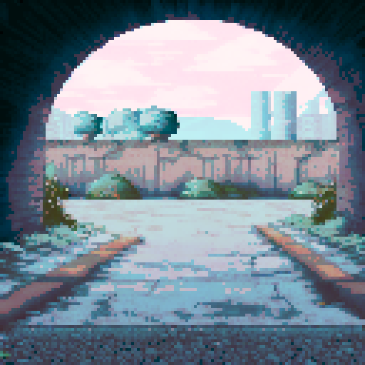 concrete, dusk, cracked, grafitti, moss, tunnel, pipes, dreams