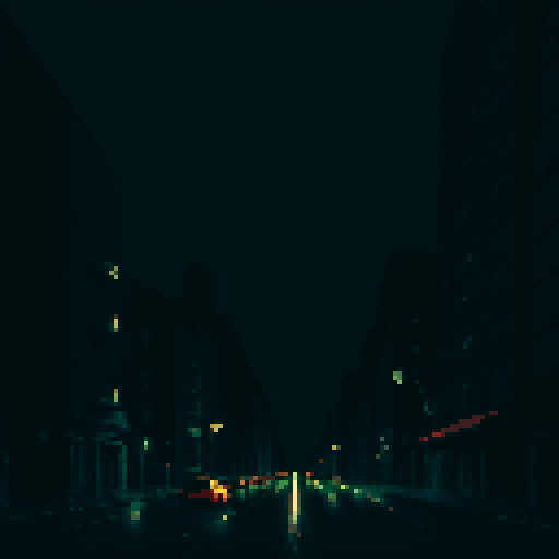 dark city, streets, traffic, apartment at night, midnight, melancholy, depressed, lonely man, sadness, dimly lit, mysterious city