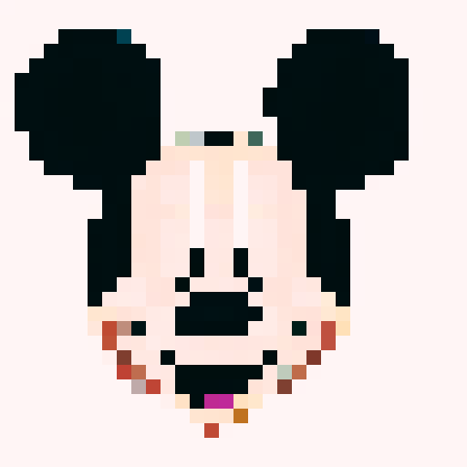 mickey mouse, smoking joint, purple sunglasses, black lenses, game icon, 32x32 pixel art, sRGB, skill art, close up, portrait